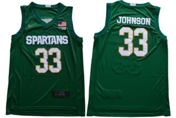 Men's Michigan State Spartans #33 Magic Johnson Green 2019 Stitched College Basketball Jersey